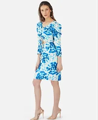 Classic Printed A-Line Knee Length Dress-thumb4