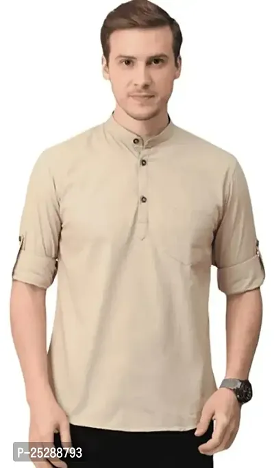 Classic Cotton Solid Casual Shirt For Men-thumb0