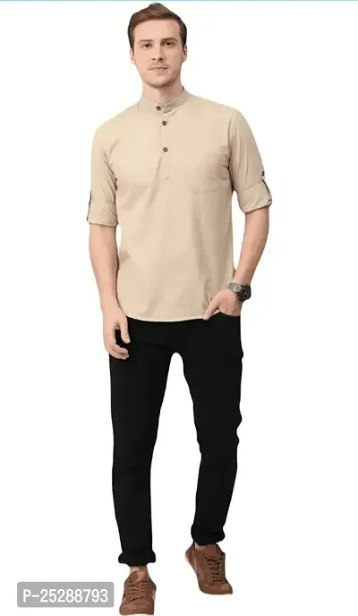 Classic Cotton Solid Casual Shirt For Men-thumb3