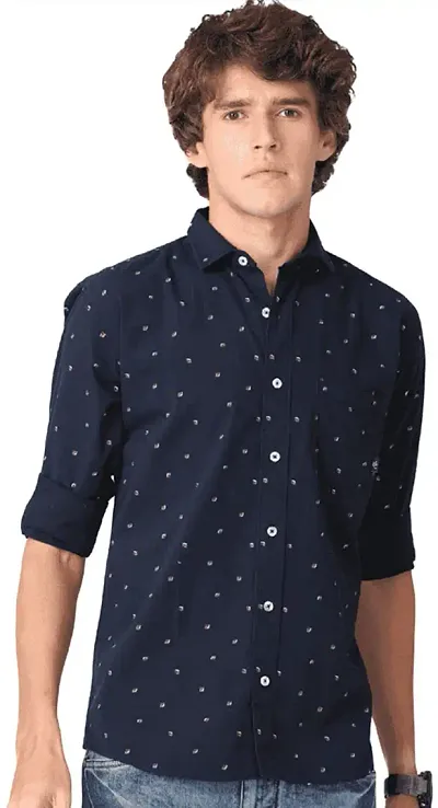 Men's Printed Cotton Slim Fit Shirts