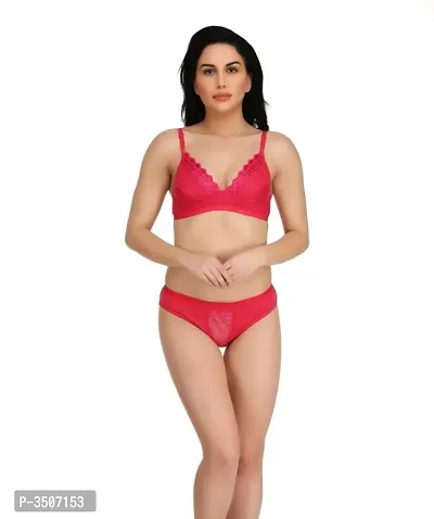 Empisto Branded Pink Color Cotton Fabric Lingerie Set