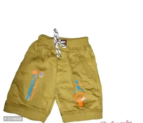 Comfortable Yellow Cotton Regular Shorts For Men-thumb0