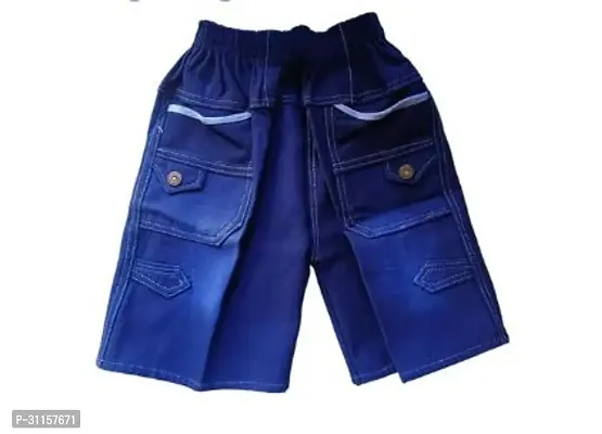 Elegant Blue Denim Regular Shorts For Boys-thumb0