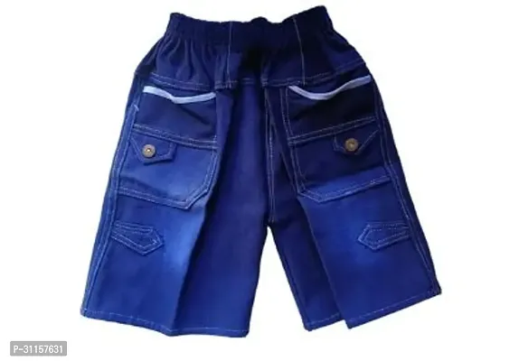 Elegant Blue Denim Regular Shorts For Boys-thumb0