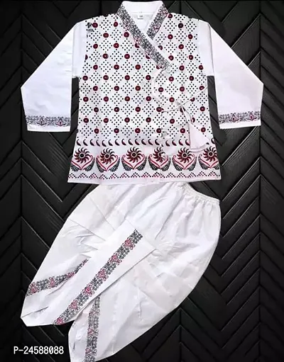 Stylish Cotton Blend Kurta Set For Boys