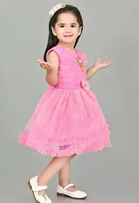 Stylish Net Pink Frocks For Girls-thumb2