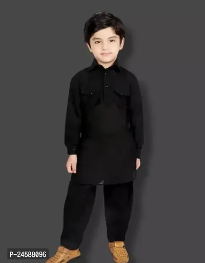 Stylish Cotton Blend Kurta Set For Boys-thumb0