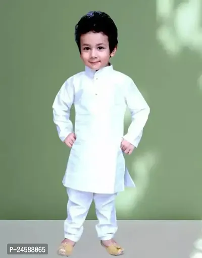 Stylish Cotton Blend Kurta Set For Boys-thumb0