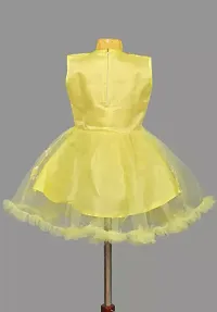 Stylish Cotton Blend Yellow Frocks For Girls-thumb1