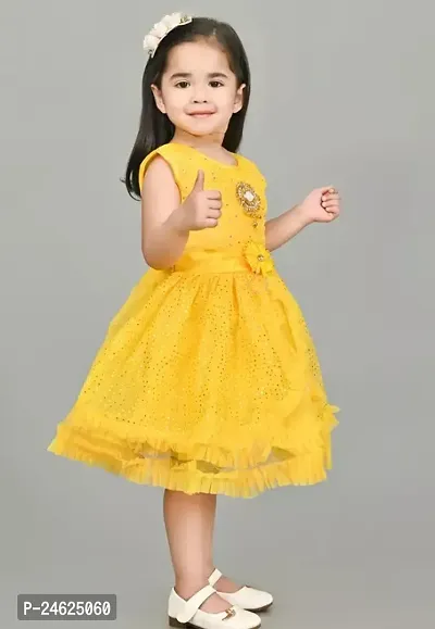 Stylish Net Yellow Frocks For Girls-thumb4