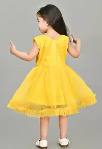 Stylish Net Yellow Frocks For Girls-thumb1