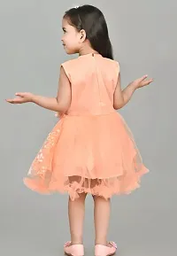 Stylish Cotton Blend Orange Frocks For Girls-thumb1