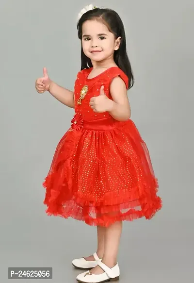 Stylish Net Red Frocks For Girls-thumb4