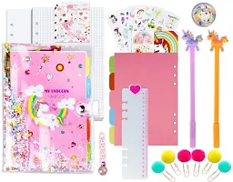 OPINA 13 in 1 DIY Unicorn Diary for Girls, Unicorn Notebook for Girls with Pen, Unicorn kit for Girls, Unicorn Return Gifts for Girls, Kids Diary Unicorn - DIY Diary for Kids/Girls-thumb1
