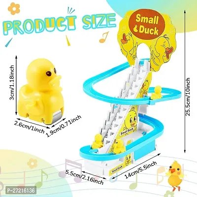 OPINA Duck Track Toys for Kids - Small Ducks Stair Climbing Toys for Kids , Escalator Toy with Lights and Music - 3 Duck Included-thumb2