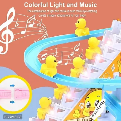 OPINA Duck Track Toys for Kids - Small Ducks Stair Climbing Toys for Kids , Escalator Toy with Lights and Music - 3 Duck Included-thumb5