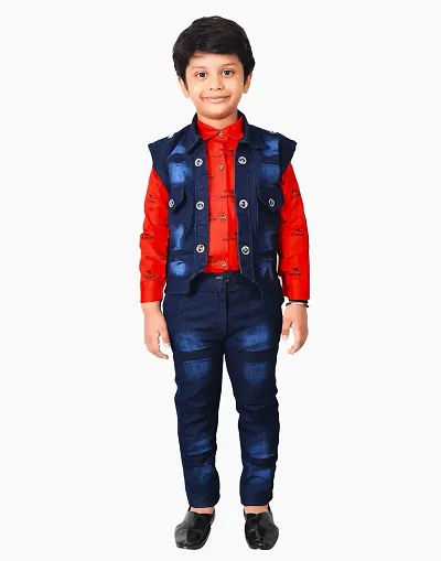 Fabulous Solid Shirts with Jeans For Boys