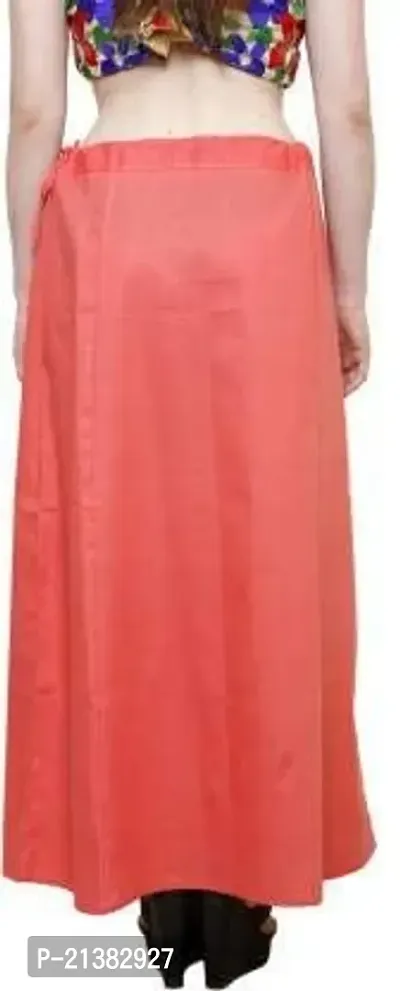 Reliable Peach Cotton Solid Stitched Patticoats For Women