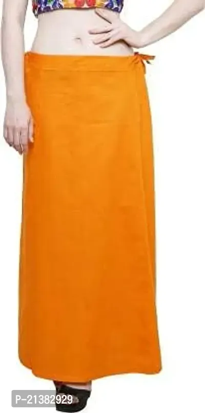 Reliable Orange Cotton Solid Stitched Patticoats For Women-thumb0