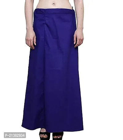 Reliable Navy Blue Cotton Solid Stitched Patticoats For Women