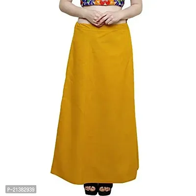 Reliable Yellow Cotton Solid Stitched Patticoats For Women-thumb0