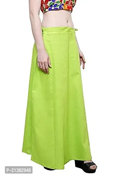 Reliable Green Cotton Solid Stitched Patticoats For Women-thumb0