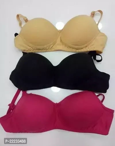 Stylish Multicoloured Cotton Solid Bras For Women-thumb0