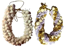 Fab n Style Gajra Flower Artificial Hair Accessories for Women Pack of 2 (White-Multi Combo)-thumb4