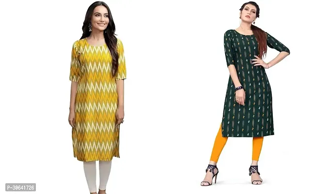 Stylish Multicoloured Crepe Stitched Kurta For Women Combo Of 2-thumb0