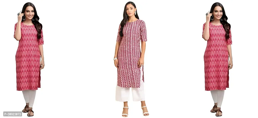 Stylish Multicoloured Crepe Kurta For Women Pack Of 3