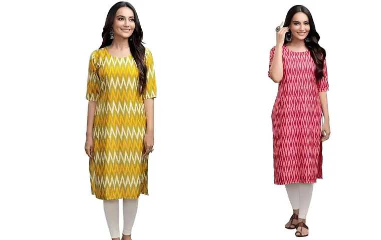 Trendy Crepe Straight Kurta Combo For Women Pack Of 2