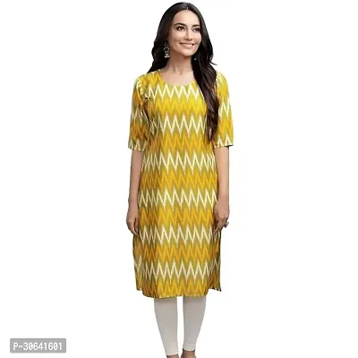 Stylish Yellow Crepe Stitched Kurta For Women-thumb0