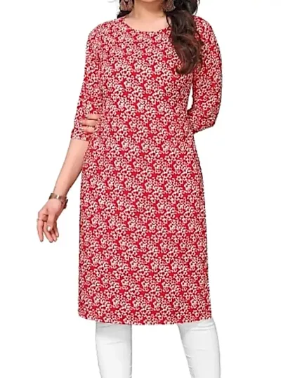 Straight Printed Crepe Kurta