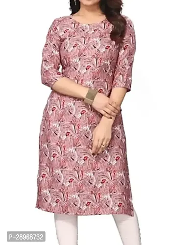 Elegant Magenta Cotton Blend Printed Kurta For Women-thumb0