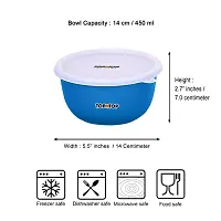 Microwave Bowl Set with Lid, Steel Bowl Set, Mixing Bowl, Dinner Set, Food Containers, Bowl 500ml, Set of 2, Blue-thumb1