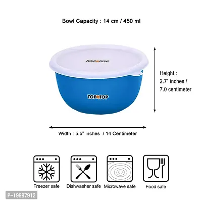 Microwave Bowl Set with Lid, Steel Bowl Set, Mixing Bowl, Dinner Set, Food Containers, Bowl 500ml, Set of 2, Blue-thumb2