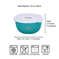 TOPMTOP Microwave Safe Bowl, Bowl Sets, Stainless Steel Serving Bowls, Kitchen Food Storage Bowls, Mixing Bowls, Kitchen Items, Bowl 450ml, Pack of 4, Green-thumb3