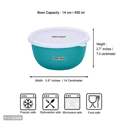 TOPMTOP Microwave Safe Bowl Set with Stainless Steel Interior Coated, Kitchen Food Storage Containers Green (Pack of 12)-thumb2