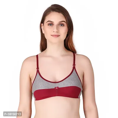 Buy Sizzling Red Cotton Blend Non Padded Wirefree Bras For Women Pack Of 1  Online In India At Discounted Prices
