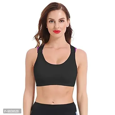 Flicarts Women's Fitness Push-up,Nylon Light Padded,Non-Wired Sports Zym Bra-thumb2