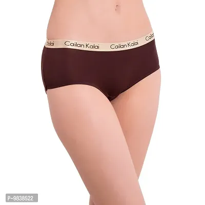 Flicarts Cailan Kalai Women's Hipster Panty(Pack of 2) (L, Brown)-thumb3