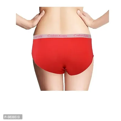 Flicarts Cailan Kalai Women's Nylon Hipster Panty (L, Red)-thumb2