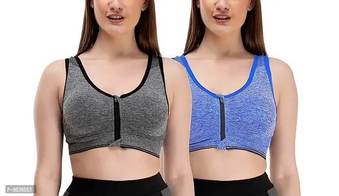 Buy Flicarts Women's Fitness Push-up,Nylon Spandex Lightly Padded,Non-Wired  Front Zipper Sports Bra(Free Size) Online In India At Discounted Prices