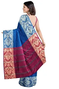 Fancy Handloom Khadi Saree With Blouse Peice, Sky, OSL-thumb1