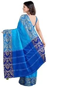 Fancy Handloom Khadi Saree With Blouse Peice, Blue, OSL-thumb1