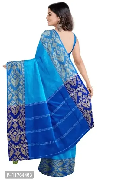 Fancy Handloom Khadi Saree With Blouse Peice, Blue, OSL-thumb2