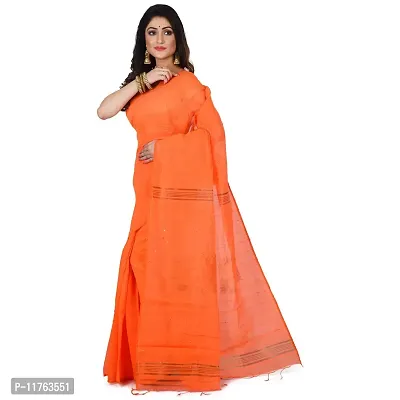 NILUS Soft Cotton Blend Sequence Box Handloom Saree For Women (Color : Orange)-thumb2