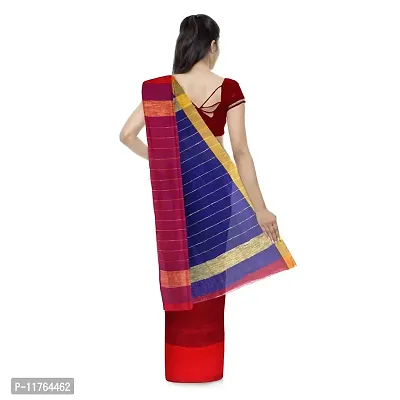 Suto Tant Handloom Women's Cotton Silk Saree (Red, Suto_43)-thumb2