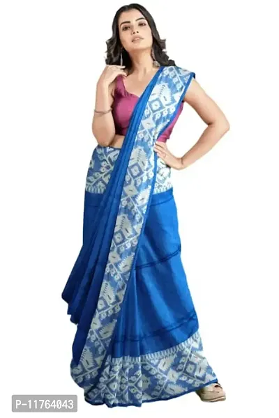 Fancy Handloom Khadi Saree With Blouse Peice, Sky, OSL-thumb0