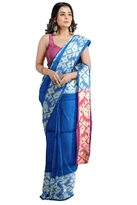 Fancy Handloom Khadi Saree With Blouse Peice, Sky, OSL-thumb2